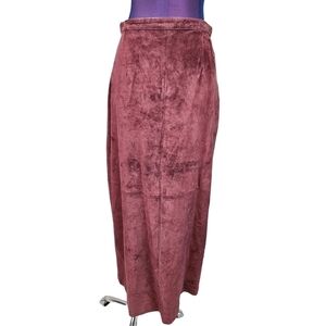 Brandon Thomas Mauve Suede Leather Maxi‎ Skirt Size 4 Women's N86